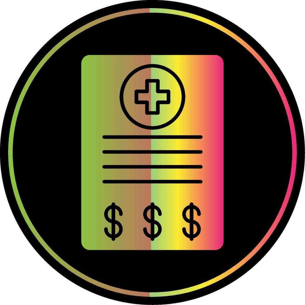 Medical Bill Glyph Due Color Icon vector