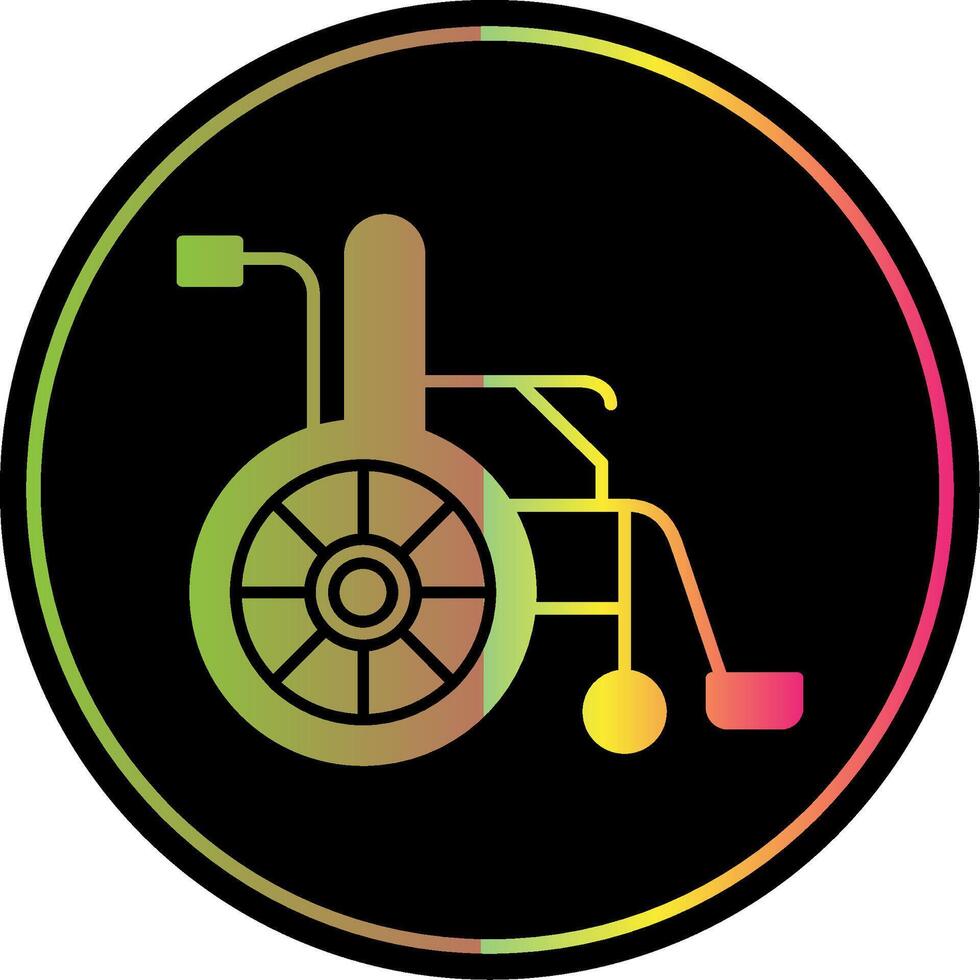 Wheel Chair Glyph Due Color Icon vector