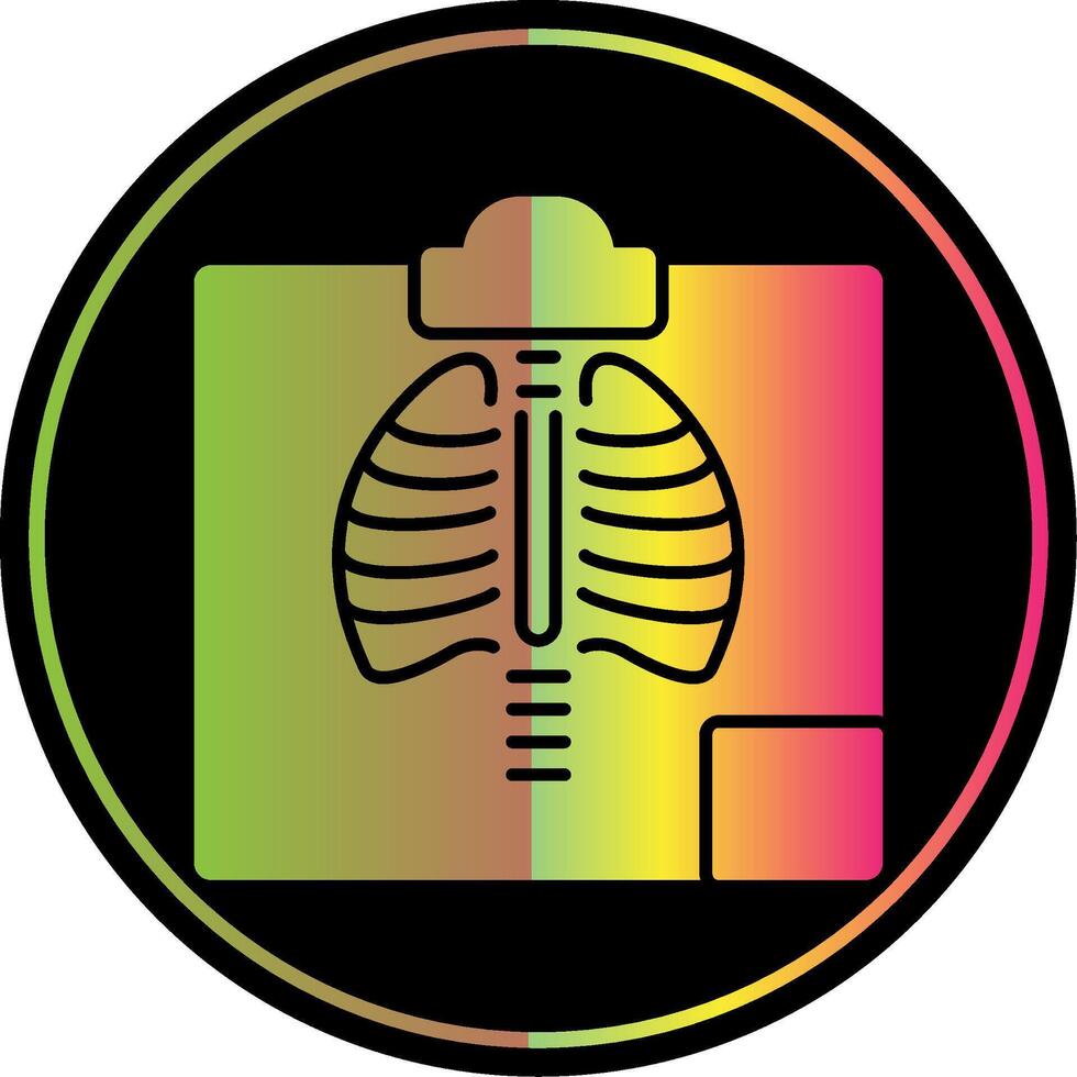 radiología glifo debido color icono vector