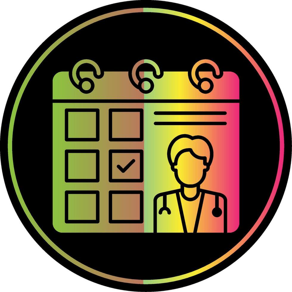 Doctor Visit Day Glyph Due Color Icon vector