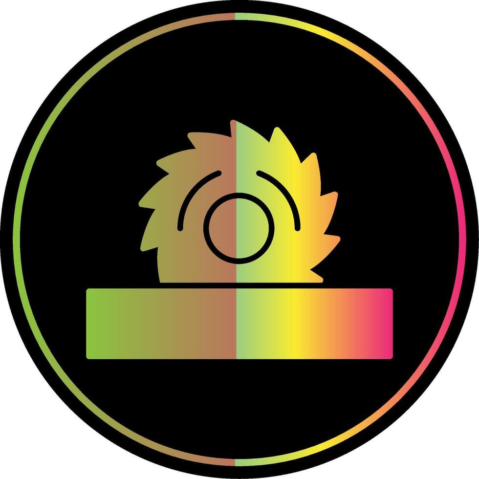 circular Sierra glifo debido color icono vector