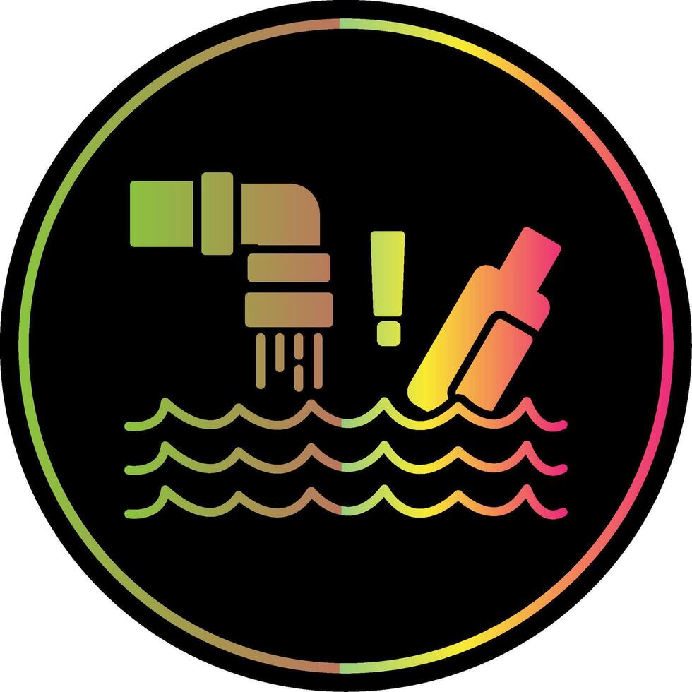 Water Pollution Glyph Due Color Icon vector