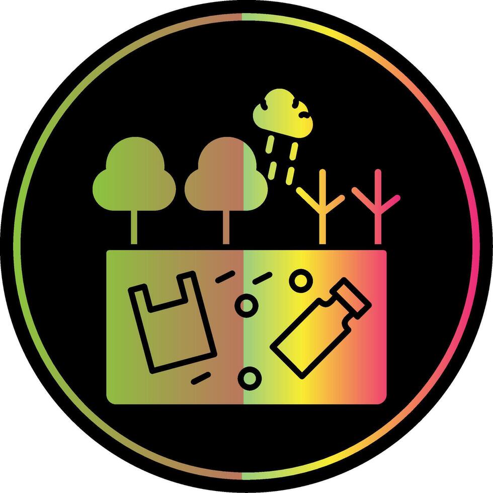 Land Pollution Glyph Due Color Icon vector