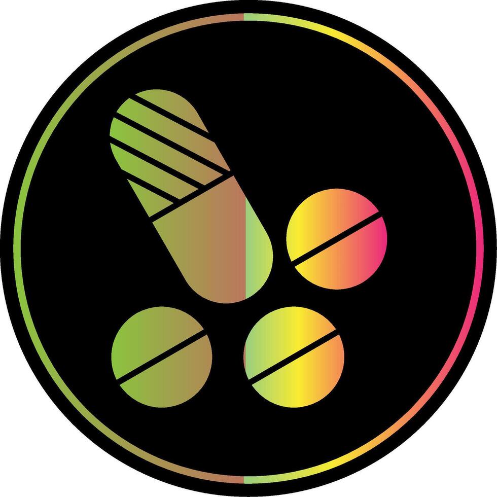 Pills Glyph Due Color Icon vector