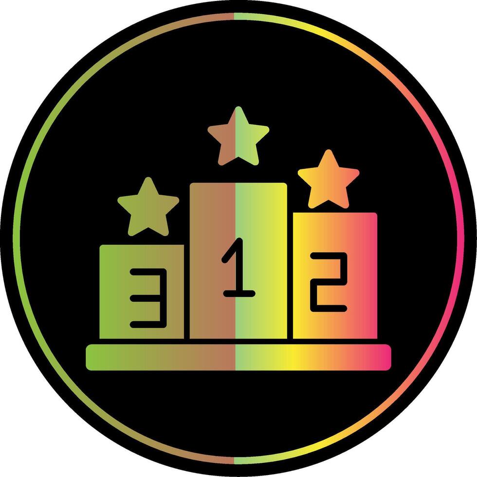 Podium Glyph Due Color Icon vector