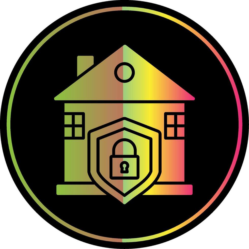 House Protection Glyph Due Color Icon vector