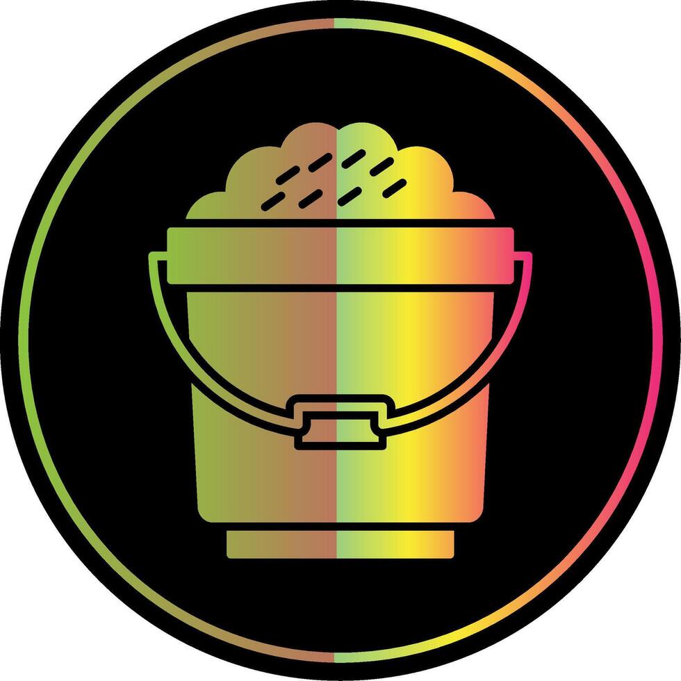 Bucket Glyph Due Color Icon vector