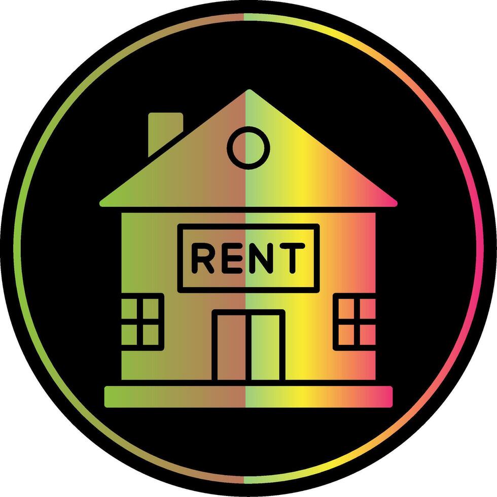 House for Rent Glyph Due Color Icon vector
