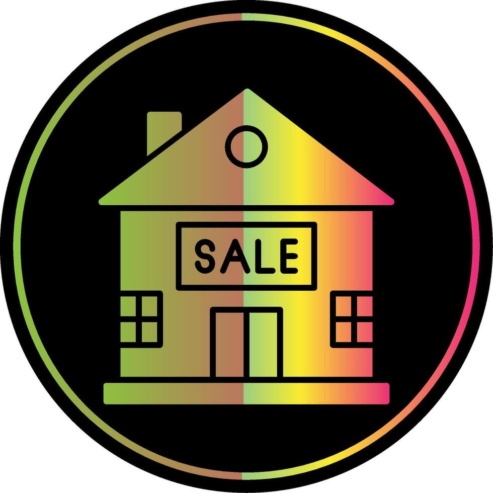 House for Sale Glyph Due Color Icon vector