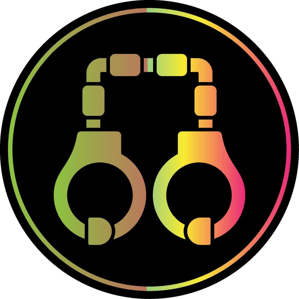 Handcuffs Glyph Due Color Icon vector