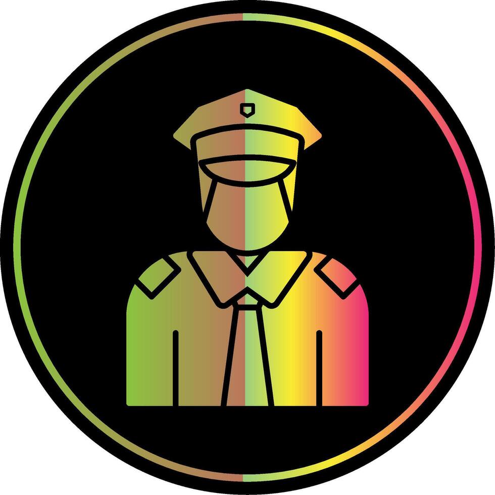 policía glifo debido color icono vector