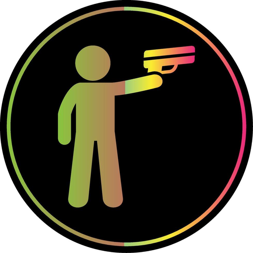 Policeman Holding Gun Glyph Due Color Icon vector