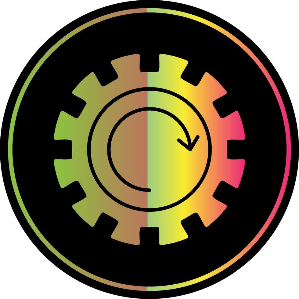 engranaje rueda dibujo glifo debido color icono vector