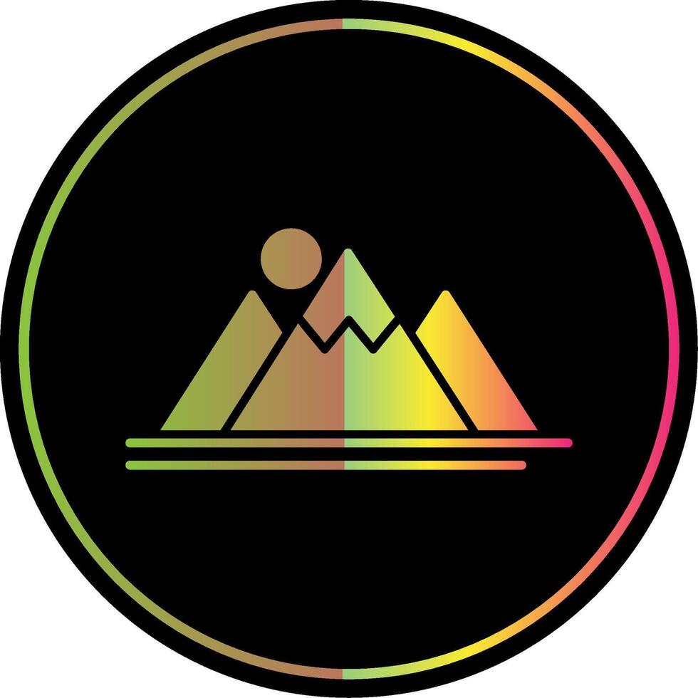 Mountain Glyph Due Color Icon vector