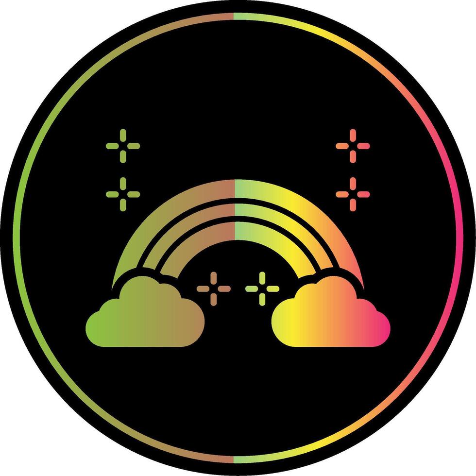arco iris glifo debido color icono vector