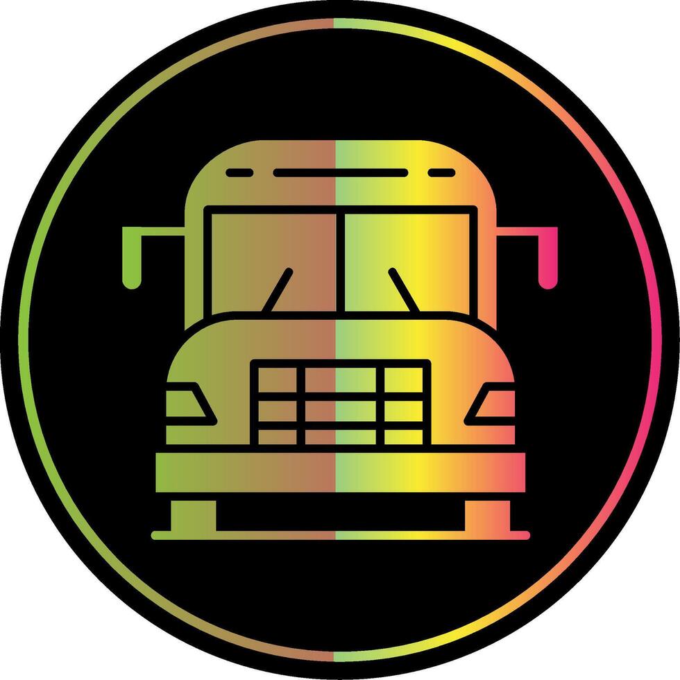 School Bus Glyph Due Color Icon vector