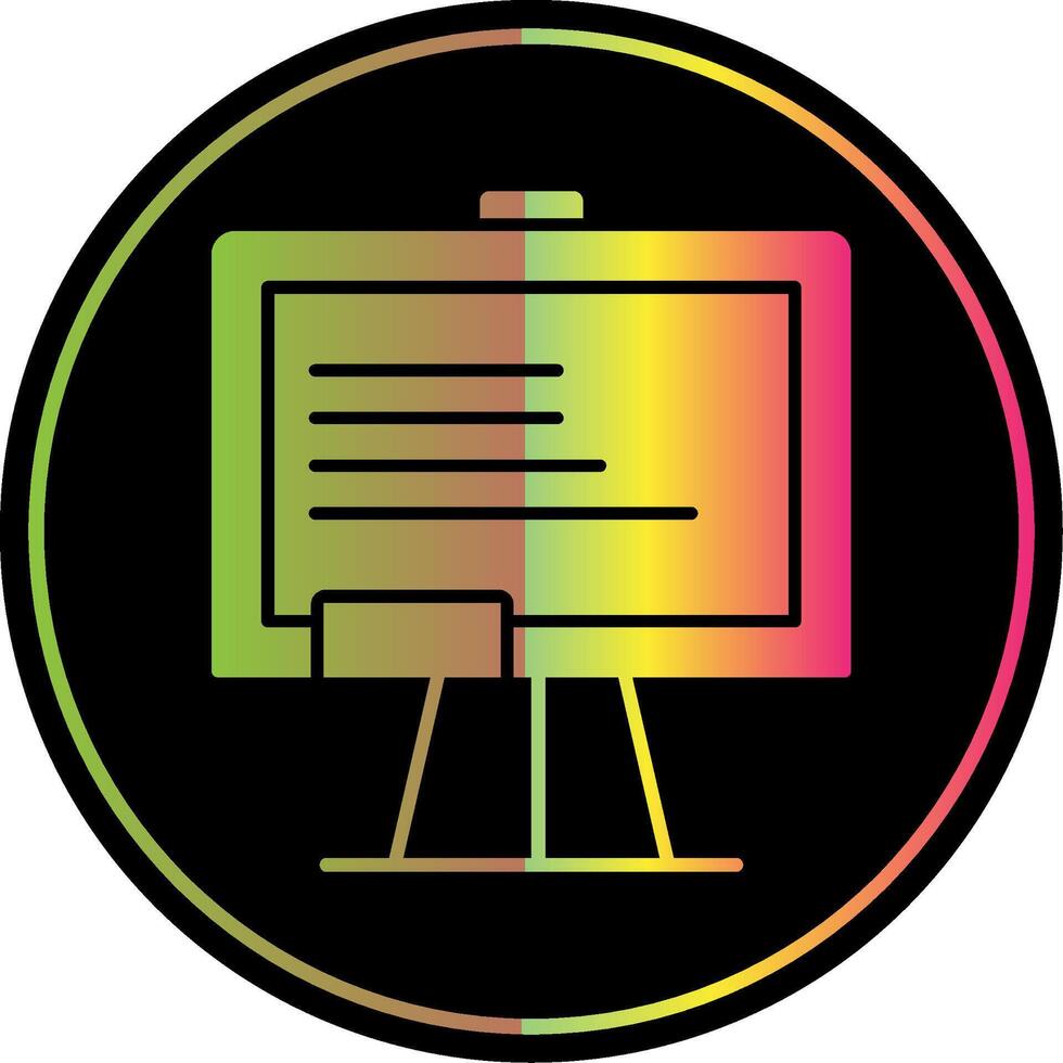 Whiteboard Glyph Due Color Icon vector