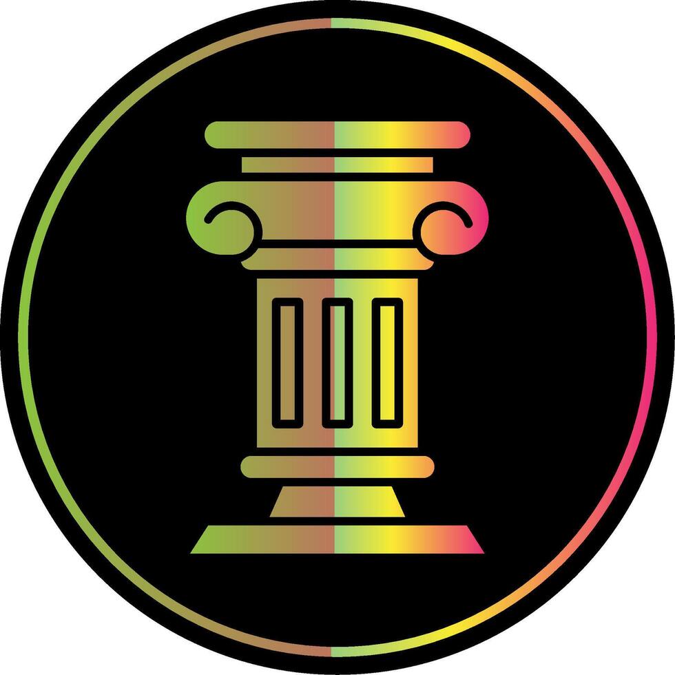 Pillar Glyph Due Color Icon vector