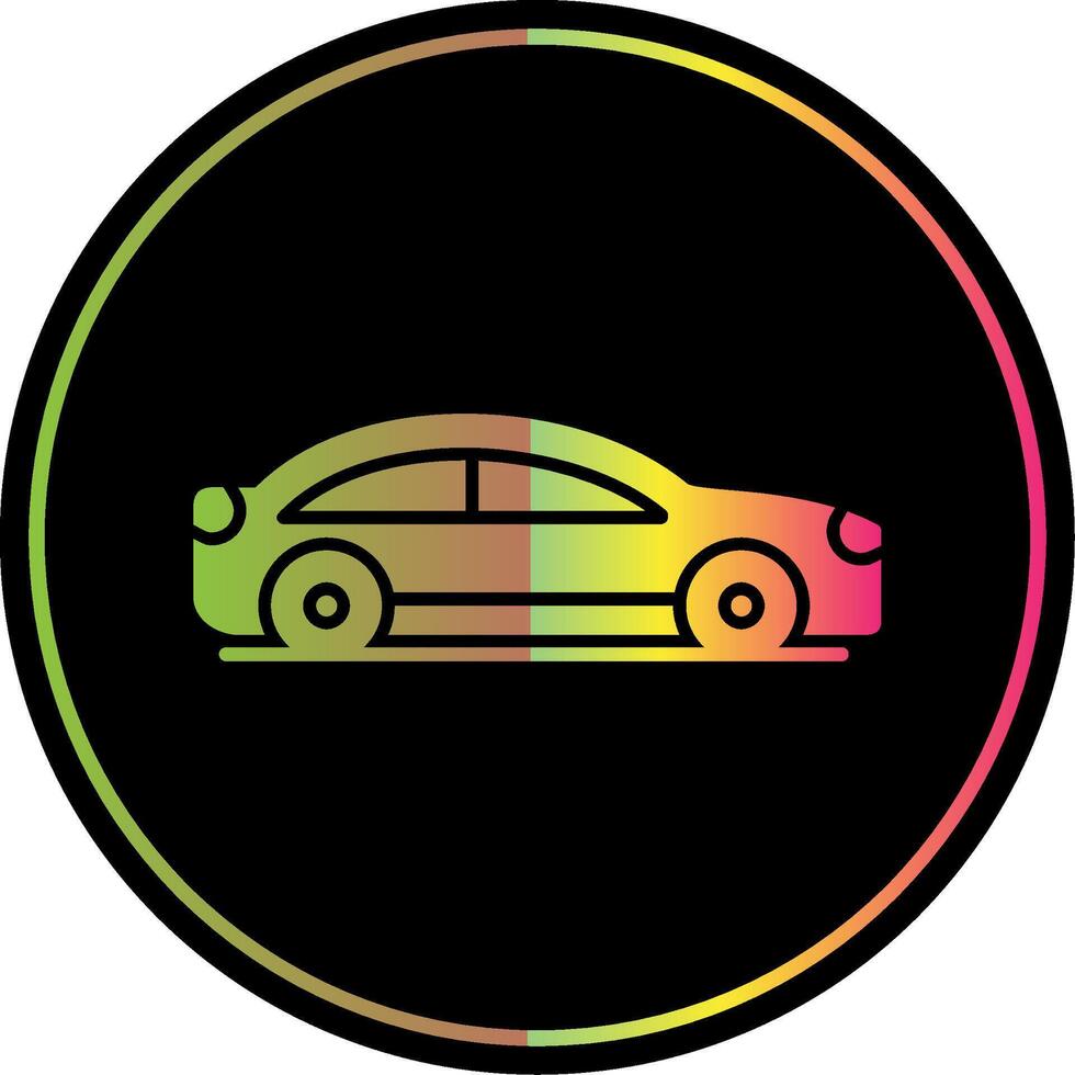 coche glifo debido color icono vector