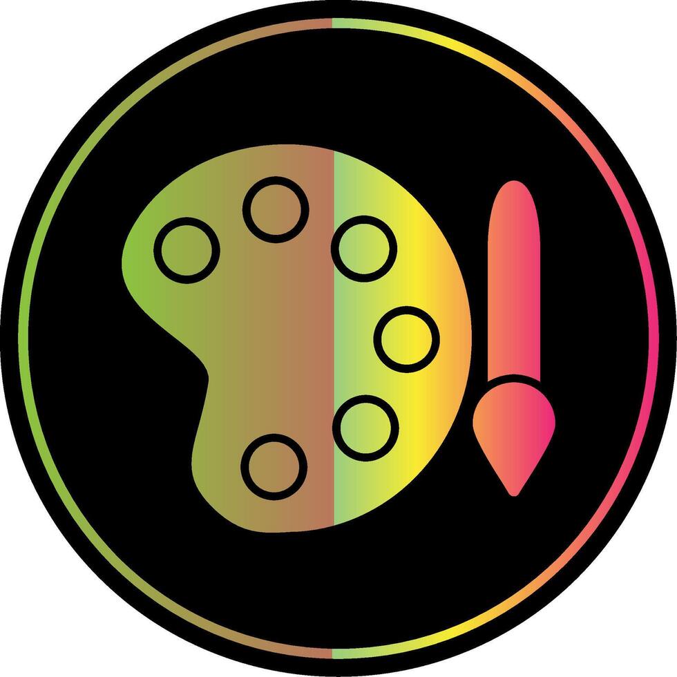 Color Palette Glyph Due Color Icon vector