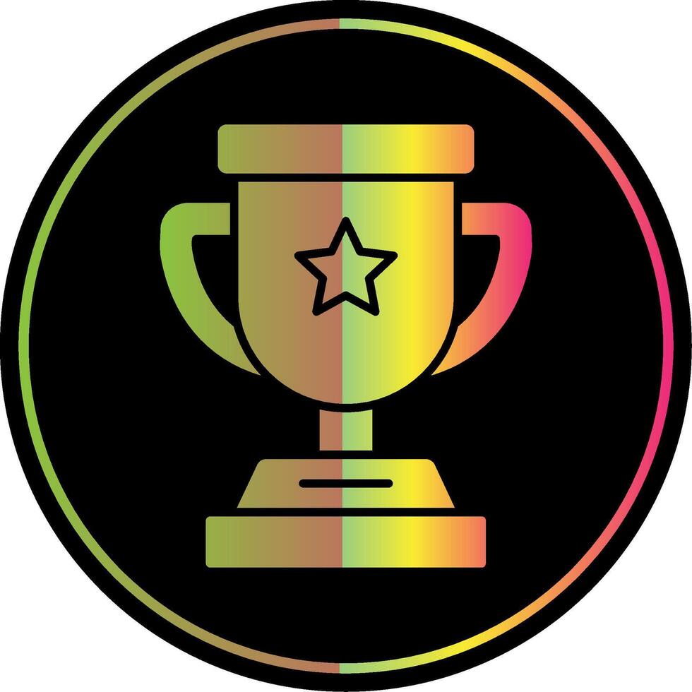 Trophy Glyph Due Color Icon vector