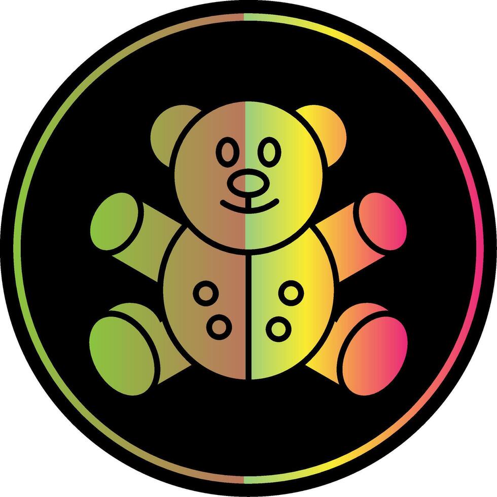 Bear Glyph Due Color Icon vector