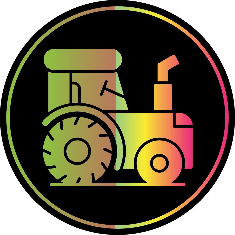 tractor glifo debido color icono vector