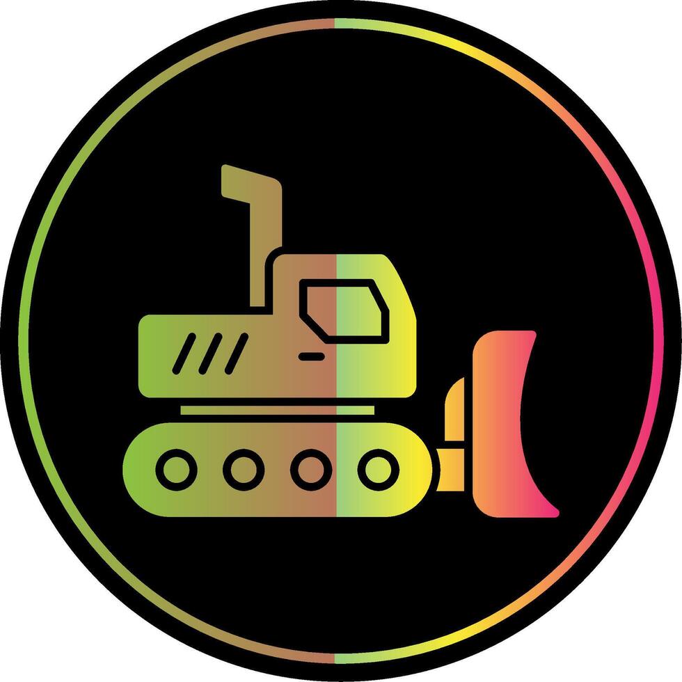 Excavator Glyph Due Color Icon vector