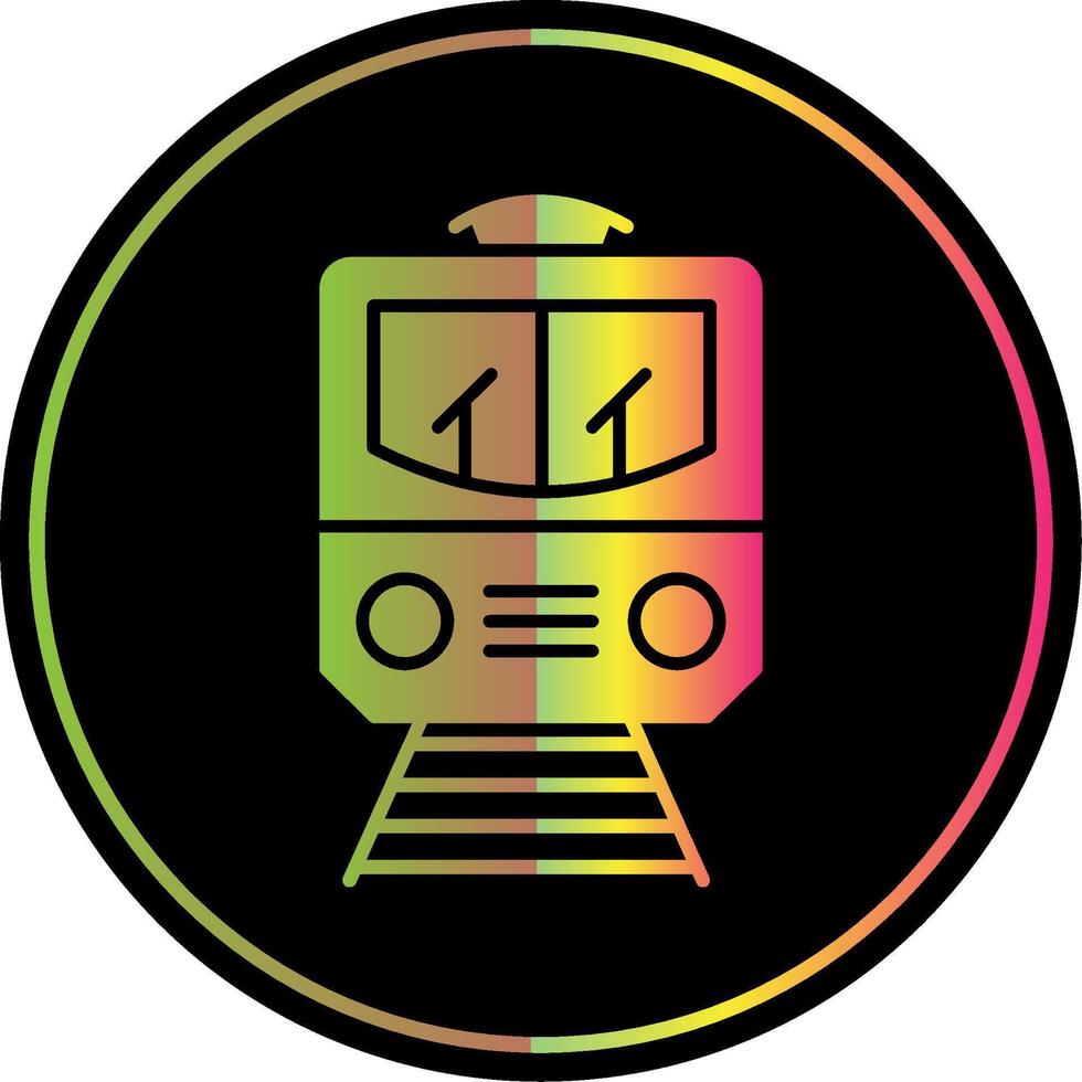 tren glifo debido color icono vector