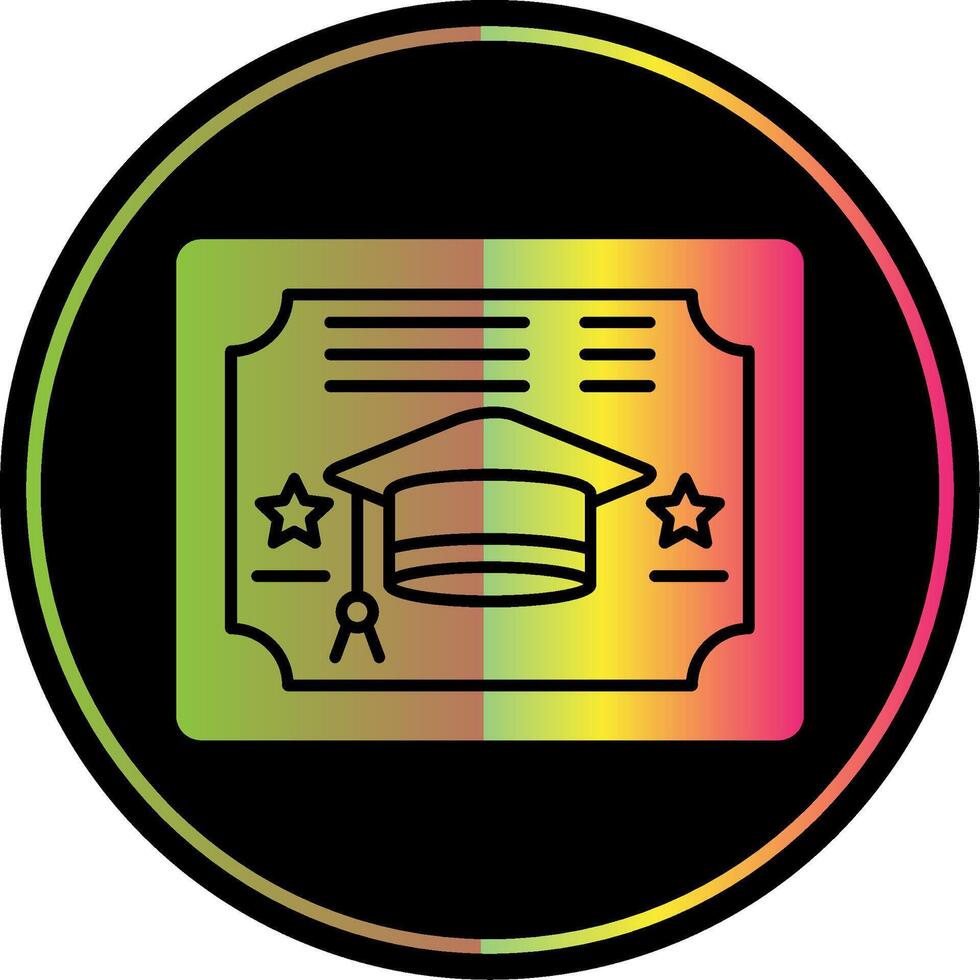 Diploma Glyph Due Color Icon vector
