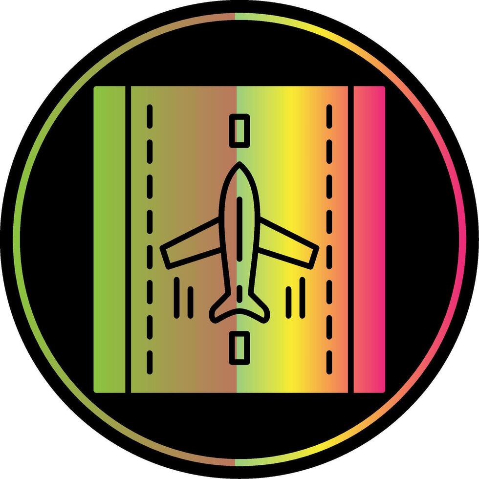 Landing Airplane Glyph Due Color Icon vector