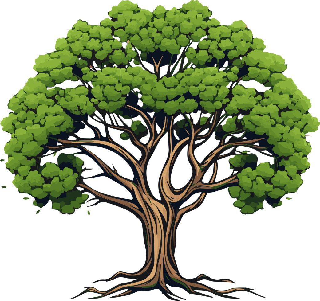 AI generated tree illustration isolated on transparent background. png