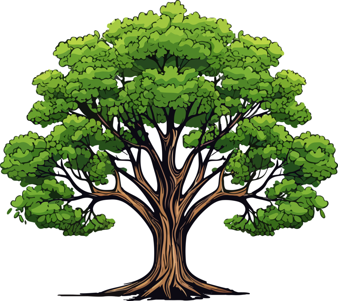 AI generated tree illustration isolated on transparent background. png