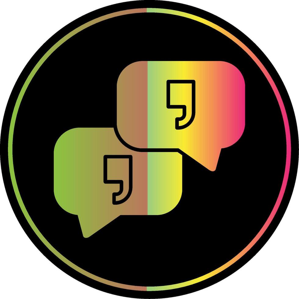 Quotation Glyph Due Color Icon vector