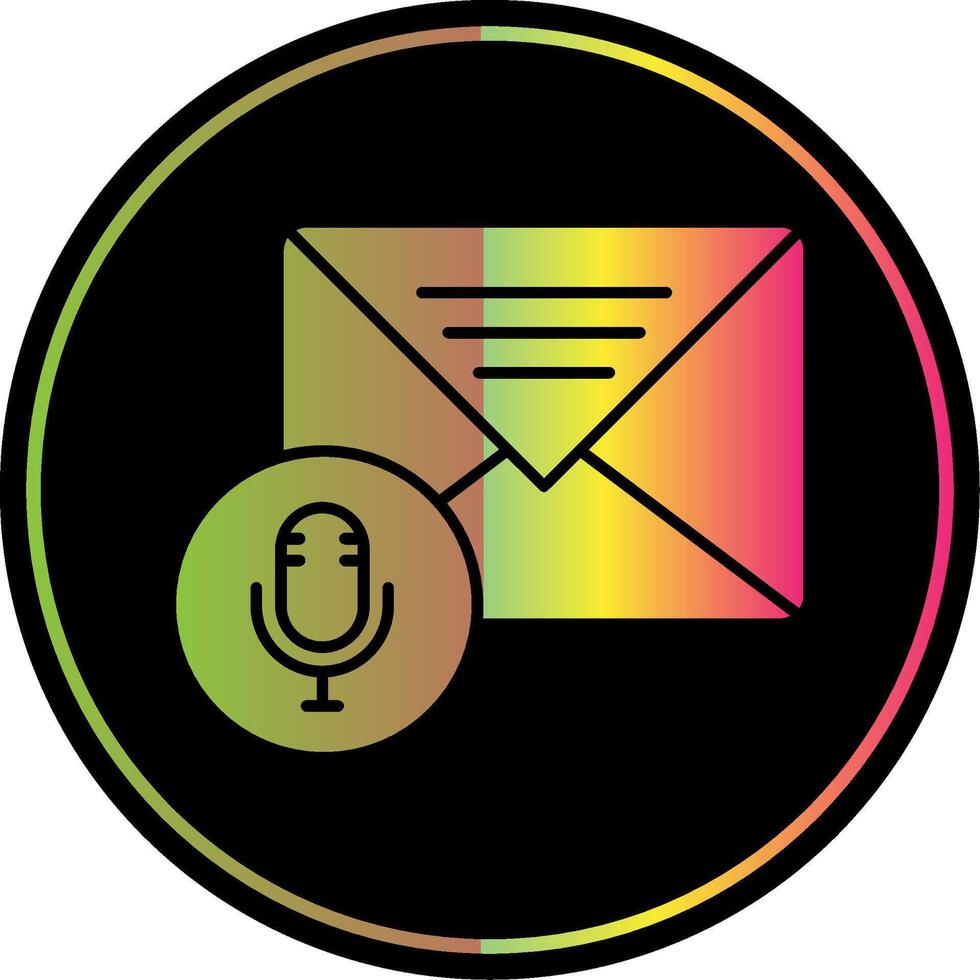 Audio Message Glyph Due Color Icon vector