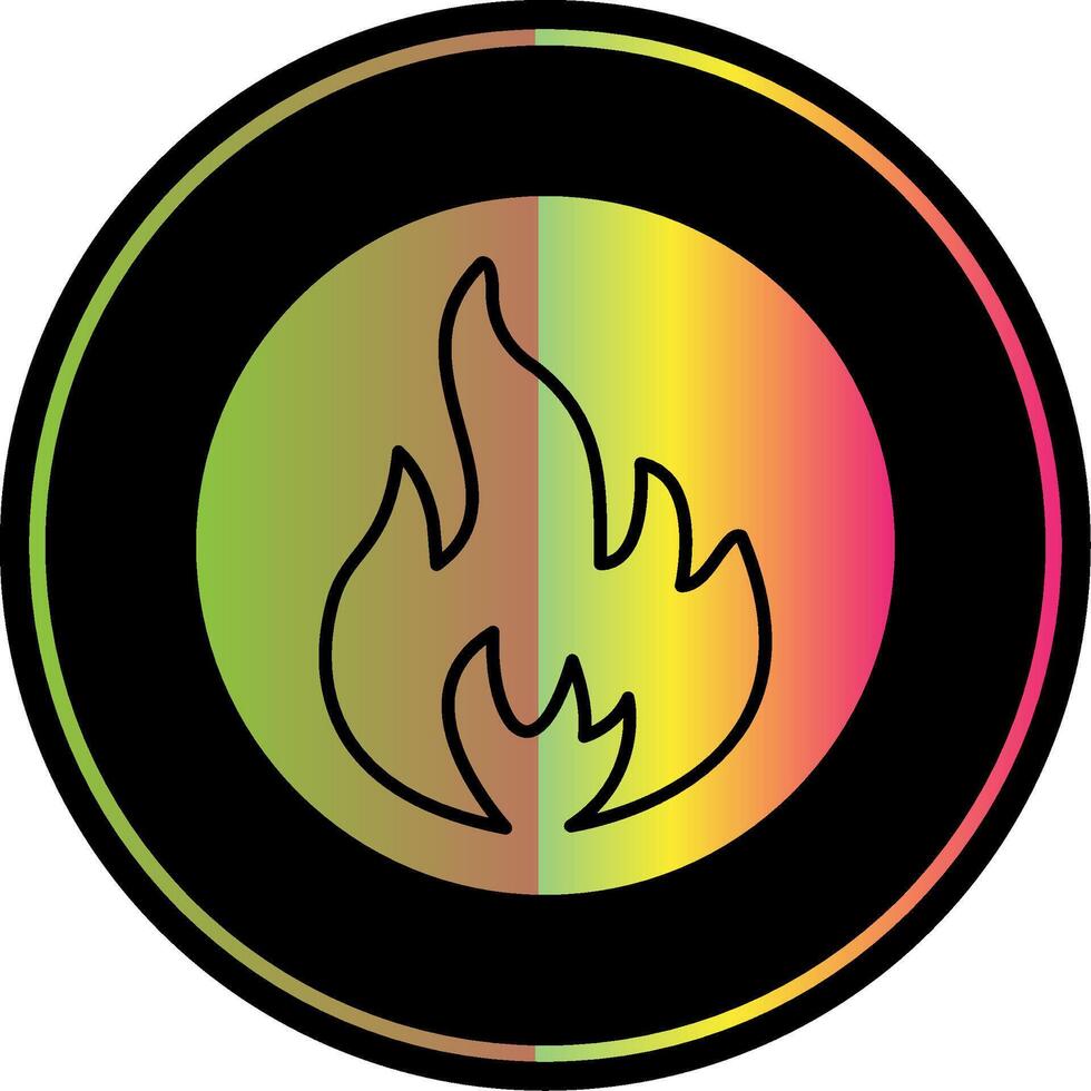 Flame Glyph Due Color Icon vector