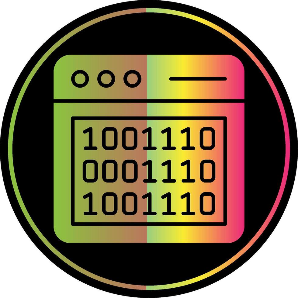 Binary Code Glyph Due Color Icon vector