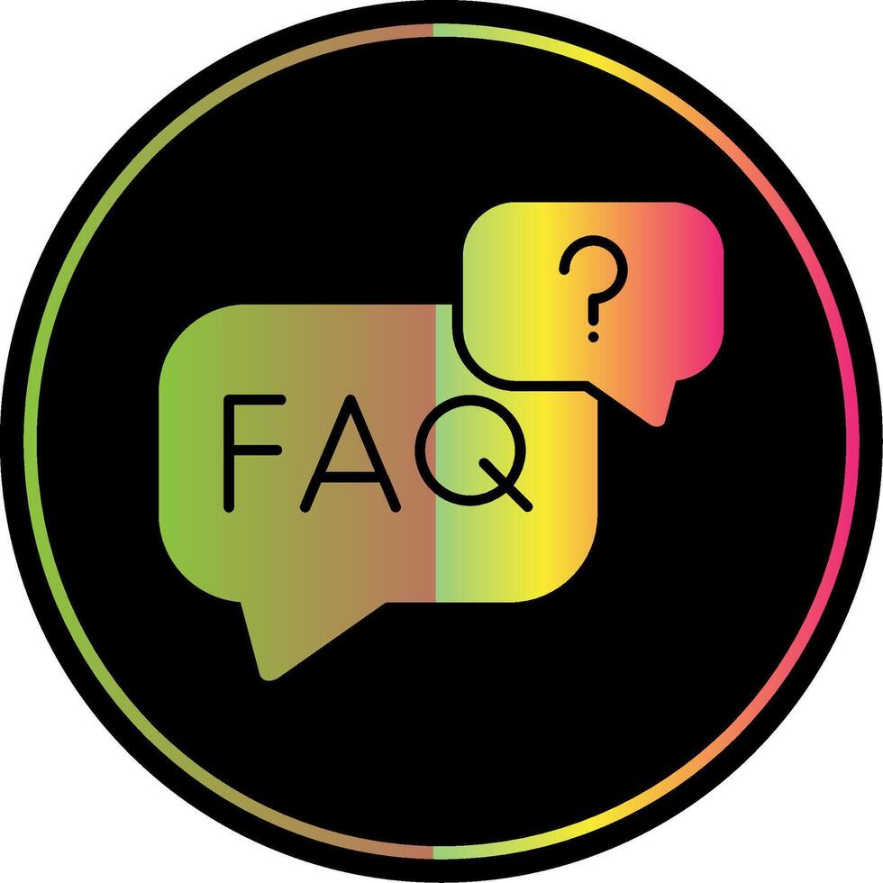 Faq Glyph Due Color Icon vector