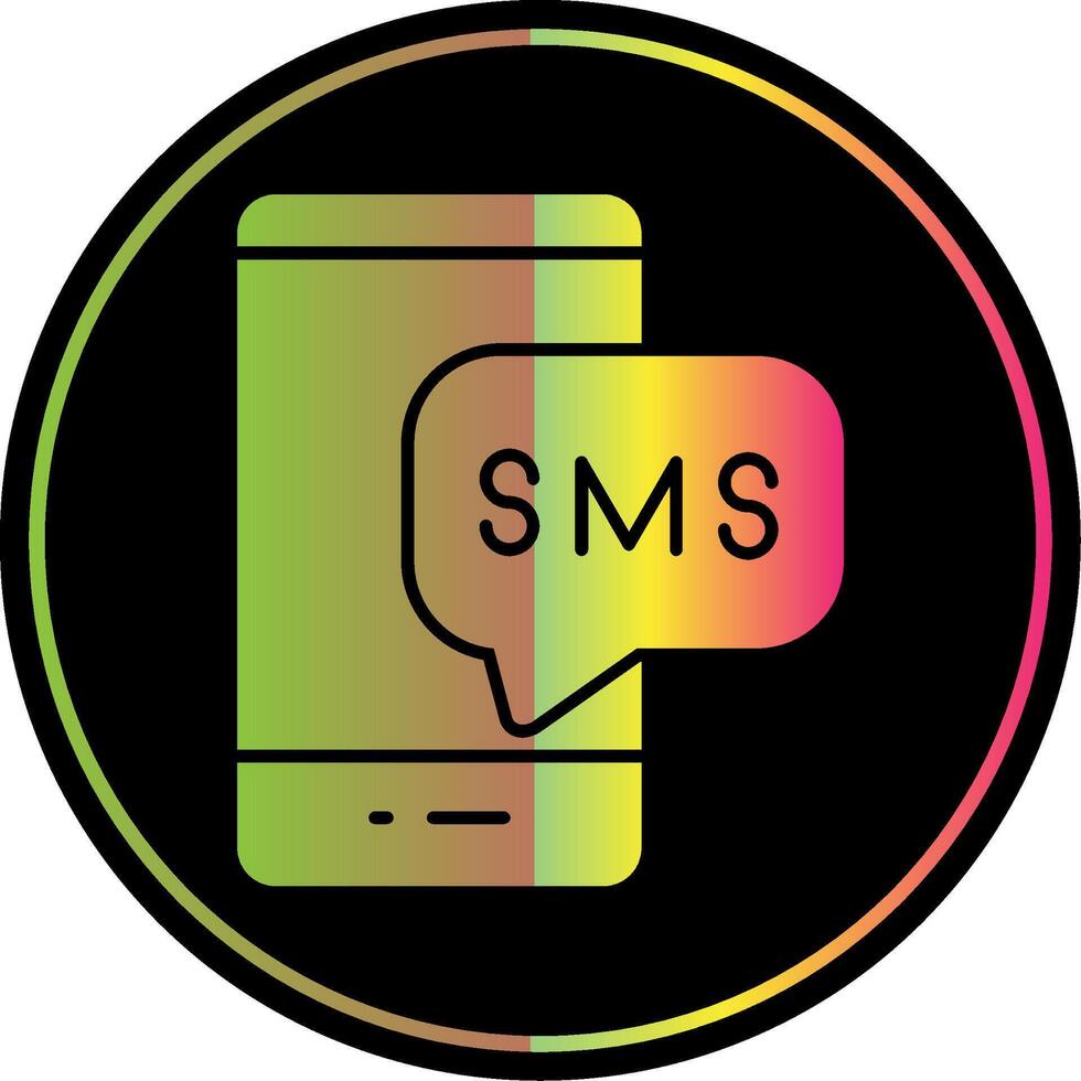 SMS glifo debido color icono vector