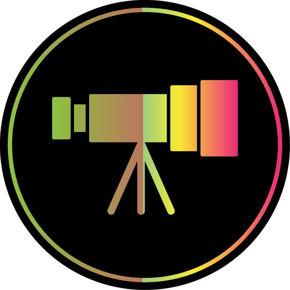telescopio glifo debido color icono vector