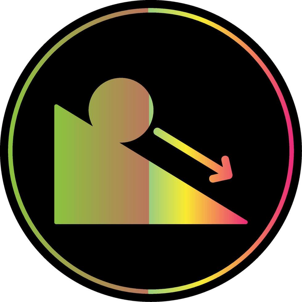Down Hill Glyph Due Color Icon vector