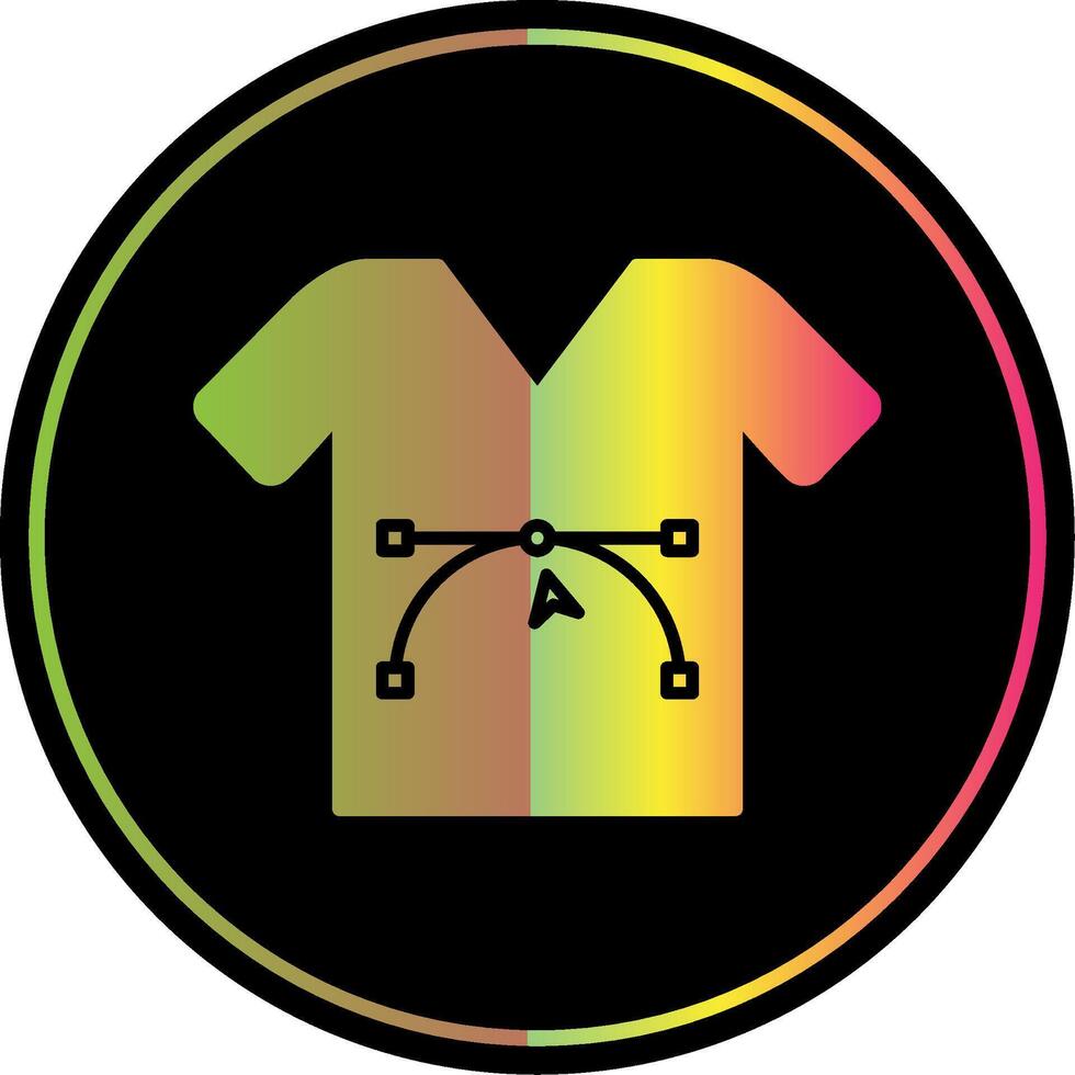 Shirt Design Glyph Due Color Icon vector