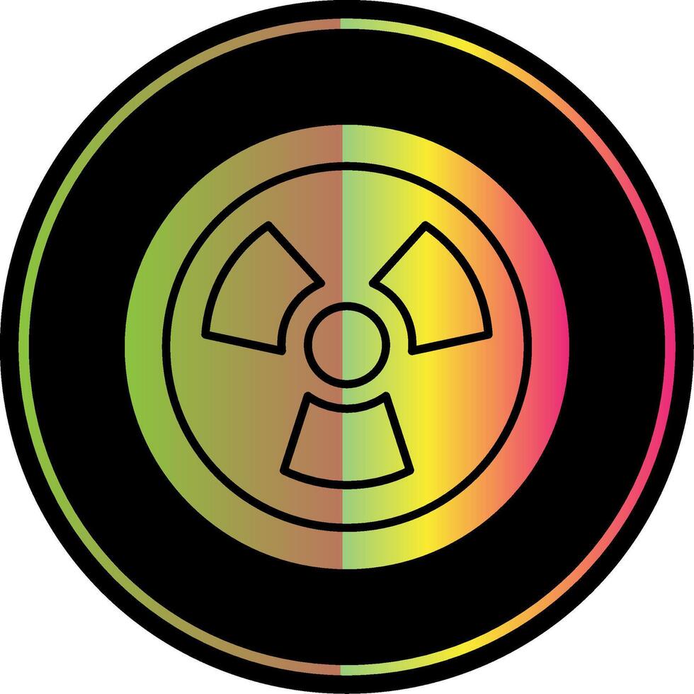 Nuclear Glyph Due Color Icon vector