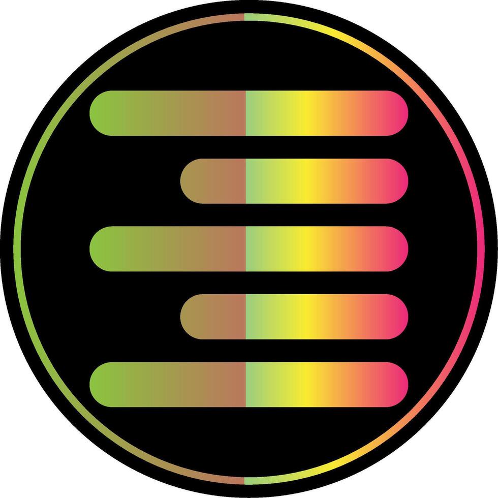 Horizontal Right Align Glyph Due Color Icon vector