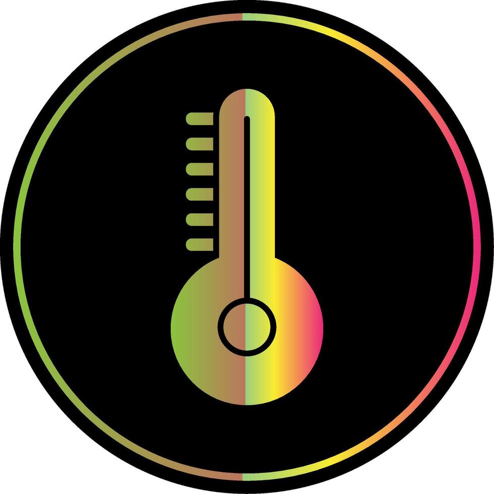 temperatura glifo debido color icono vector