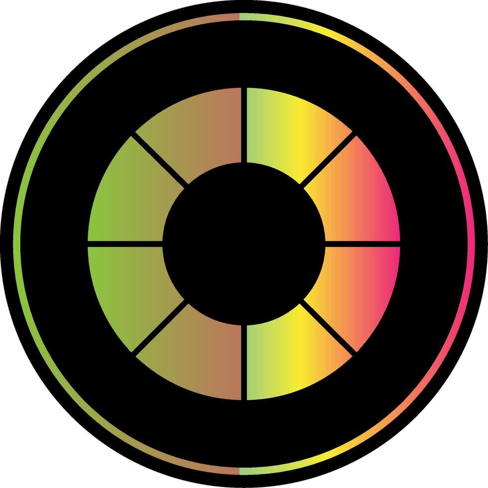 Color Wheel Glyph Due Color Icon vector