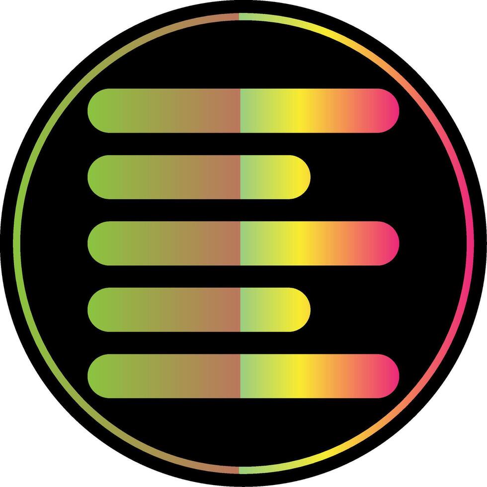 Horizontal Left Align Glyph Due Color Icon vector