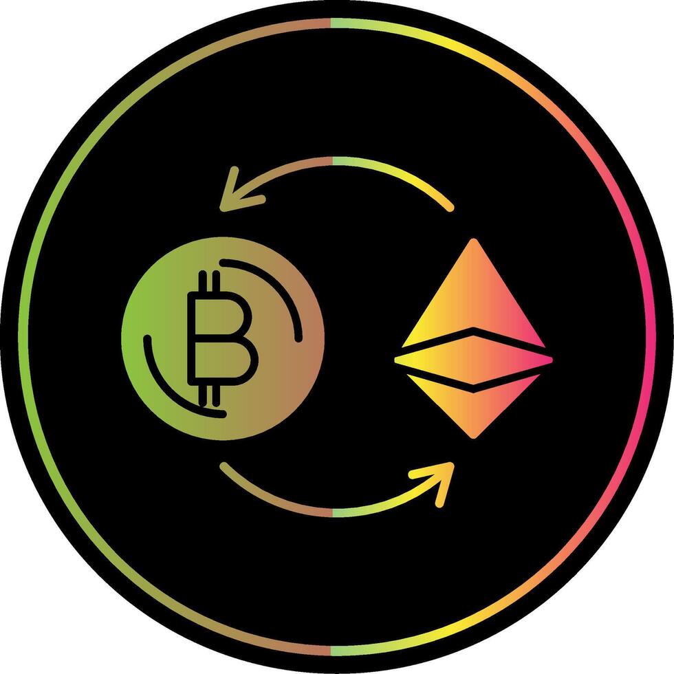 Ethereum Glyph Due Color Icon vector