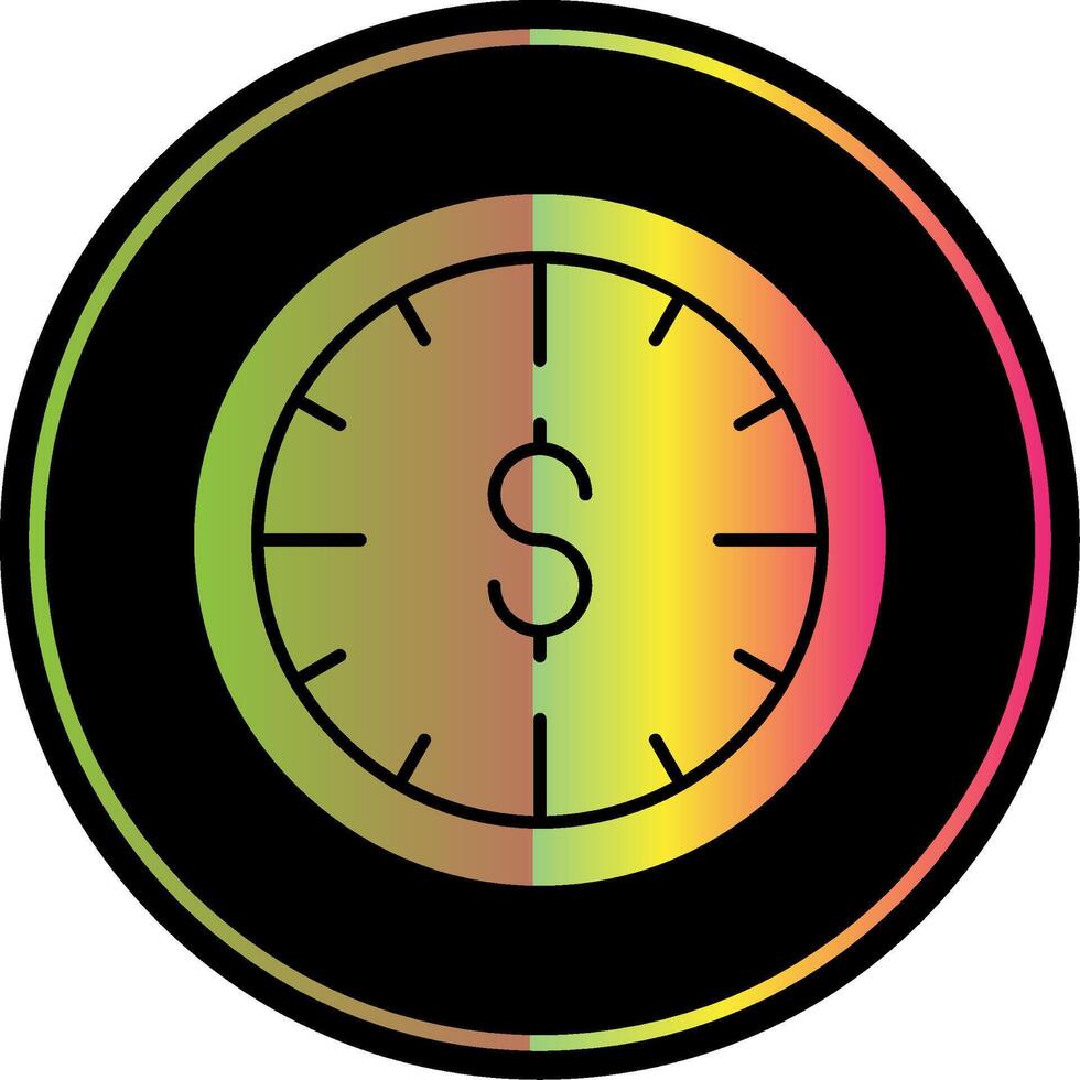 Time Is Money Glyph Due Color Icon vector