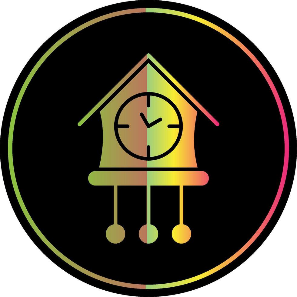 Cuckoo Clock Glyph Due Color Icon vector